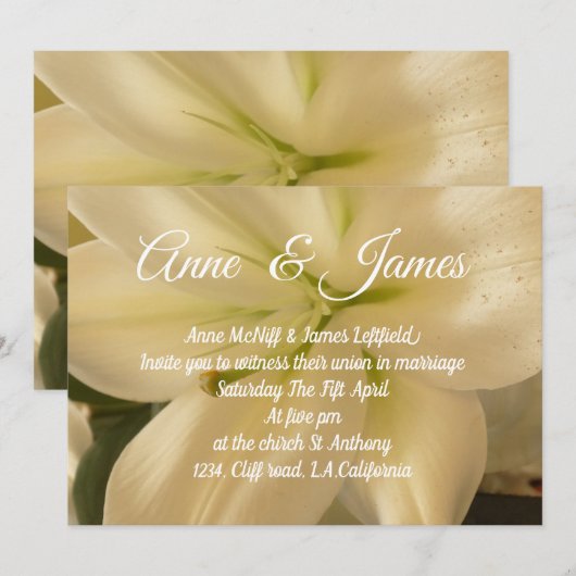 Floral Wedding Invitations Kaart (Voorkant / Achterkant)