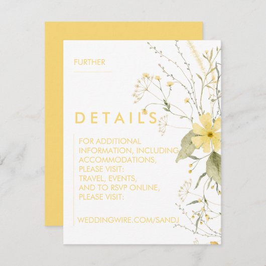 Floral Wedding Invitations Kaart (Voorkant / Achterkant)