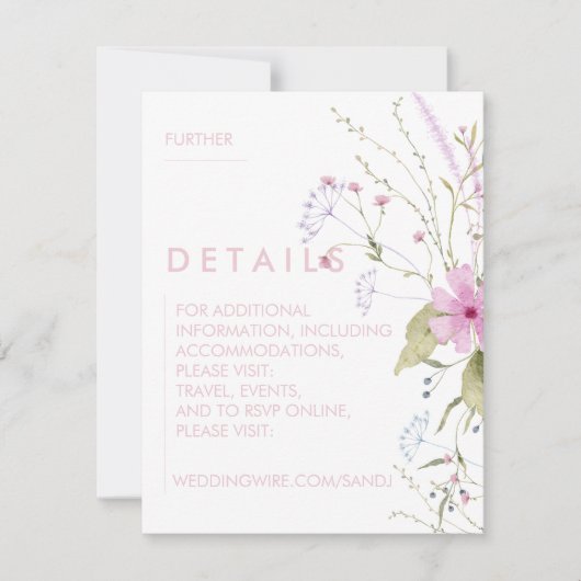 Floral Wedding Invitations Kaart (Voorkant)