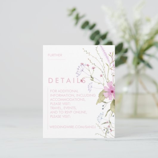 Floral Wedding Invitations Kaart (Staand voorkant)