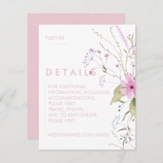 Floral Wedding Invitations Kaart (Voorkant / Achterkant)