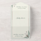 Floral Wedding Invitations - Sla de datum op Foto All In One Uitnodiging (Buitenkant)