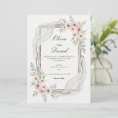 Floral Wedding Invitations Soft pink Kaart (Staand voorkant)