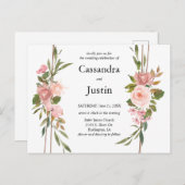 Floral Wedding Invite Briefkaart (Voorkant / Achterkant)