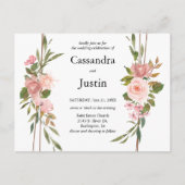 Floral Wedding Invite Briefkaart (Voorkant)