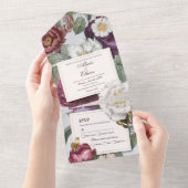 Floral Wedding Invite & RSVP Butterfly  All In One Uitnodiging (Afscheurbaar)