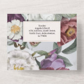 Floral Wedding Invite & RSVP Butterfly  All In One Uitnodiging (Achterkant)