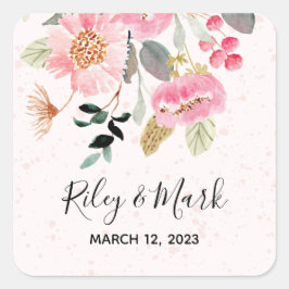 Floral Wedding Invite Sticker Envelope Seal E705