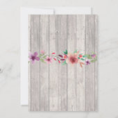 Floral Wedding Invitting Wood Rustic Lights Kaart (Achterkant)
