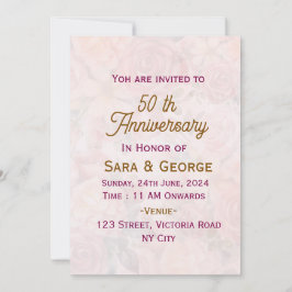 Floral Wedding Jubileum Uitnodigingen