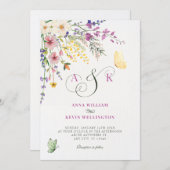 Floral wedding kaart (Voorkant / Achterkant)