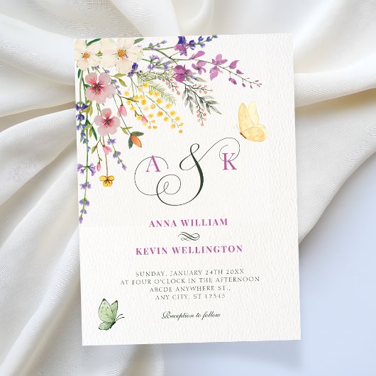 Floral wedding kaart