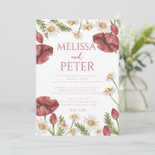 Floral Wedding Kaart (Staand voorkant)