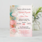  Floral Wedding Kaart (Staand voorkant)