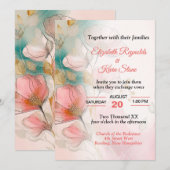  Floral Wedding Kaart (Voorkant / Achterkant)