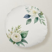 Floral Wedding Keepsake Elegant Decor Personalized Rond Kussen (Achterkant)