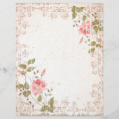 Floral Wedding Letterhead, Roos paper, bruiloft (Voorkant)