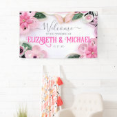 Floral Wedding Lijst Pastel Butterfly aanpassen Spandoek (Insitu)