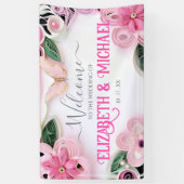 Floral Wedding Lijst Pastel Butterfly aanpassen Spandoek (Verticaal)