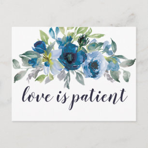 Floral Wedding Love is Patiënt Change the Date Briefkaart