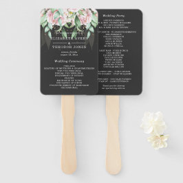 Floral Wedding Luxury Black en Pink Handwaaier