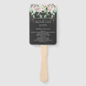 Floral Wedding Luxury Black en Pink Handwaaier (Voorkant)