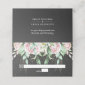 Floral Wedding Luxury Black en Pink Plaatskaartje (Buitenkant ongevouwen)