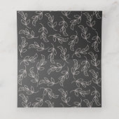 Floral Wedding Luxury Black en Pink Plaatskaartje (Binnenkant ongevouwen)