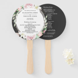 Floral Wedding Luxury Black Pink Hand Fan Handwaaier