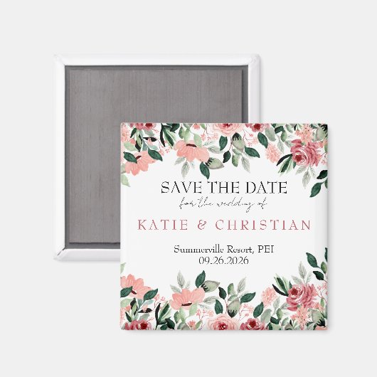 Floral Wedding Magnets Magneet (Voorkant / Achterkant)