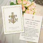 Floral Wedding Marian Cross Heilige Kaart