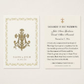 Floral Wedding Marian Cross Heilige Kaart (Voorkant /achterkant)