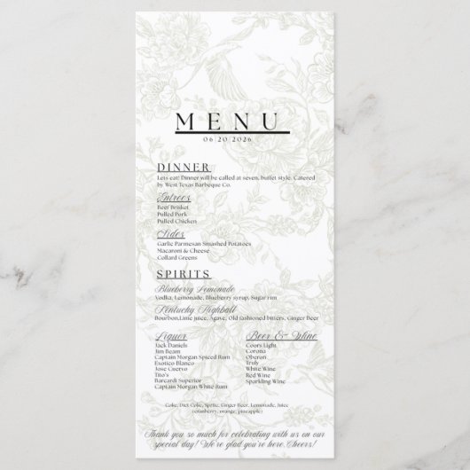 Floral Wedding Menu (Voorkant)