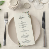 Floral wedding menu - boho style