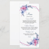 Floral Wedding Menu Card (Voorkant / Achterkant)