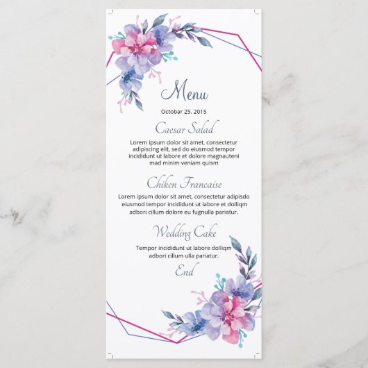 Floral Wedding Menu Card (Voorkant)