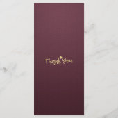 Floral Wedding Menu Elegant Burgundy Waterverf (Achterkant)