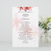 Floral Wedding Menu Pink Plumeria (Staand voorkant)