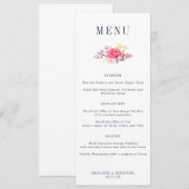 Floral Wedding Menu voor vruchtbare chemicaliën (Voorkant / Achterkant)