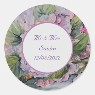 Floral Wedding met gezegde Napkins Ronde Sticker