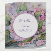 Floral Wedding met gezegde Napkins Wijn Etiket (Enkel label)