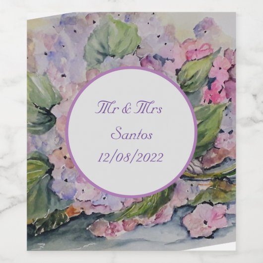 Floral Wedding met gezegde Napkins Wijn Etiket (Enkel label)