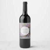 Floral Wedding met gezegde Napkins Wijn Etiket (Voorkant)