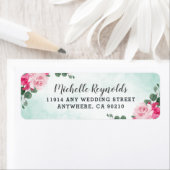 Floral Wedding met roze groene en zilveren Waterve Etiket (Insitu)