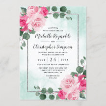Floral Wedding met roze groene en zilveren Waterve