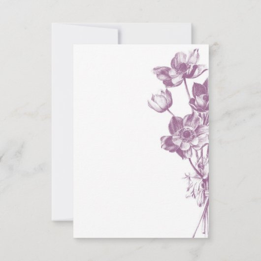 Floral Wedding Mini Uitnodiging / Wit (Achterkant)