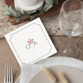 Floral Wedding Monogram Cocktail Napkin Servet