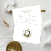 Floral Wedding Monogram Crest RSVP Card