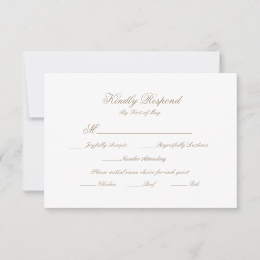 Floral Wedding Monogram Crest RSVP Card (Voorkant)
