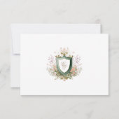 Floral Wedding Monogram Crest RSVP Card (Achterkant)